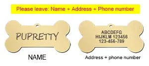 Personalized Pet ID Tag - Custom Engraved Stainless Steel Dog & Cat Name Tag