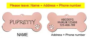 Personalized Pet ID Tag - Custom Engraved Stainless Steel Dog & Cat Name Tag