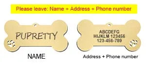 Personalized Pet ID Tag - Custom Engraved Stainless Steel Dog & Cat Name Tag