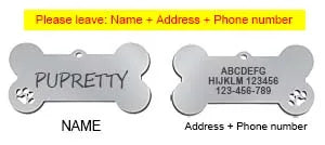 Personalized Pet ID Tag - Custom Engraved Stainless Steel Dog & Cat Name Tag