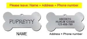 Personalized Pet ID Tag - Custom Engraved Stainless Steel Dog & Cat Name Tag