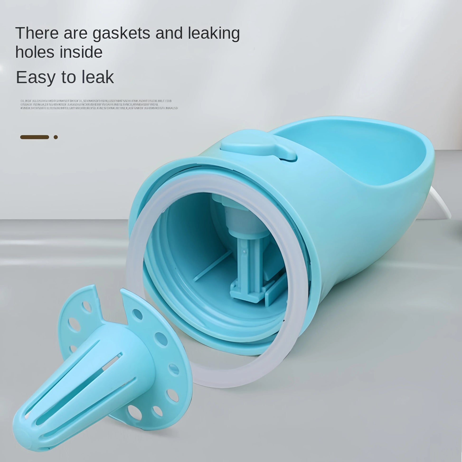 Pet water bottle with built-in feeder bowl open for drinking