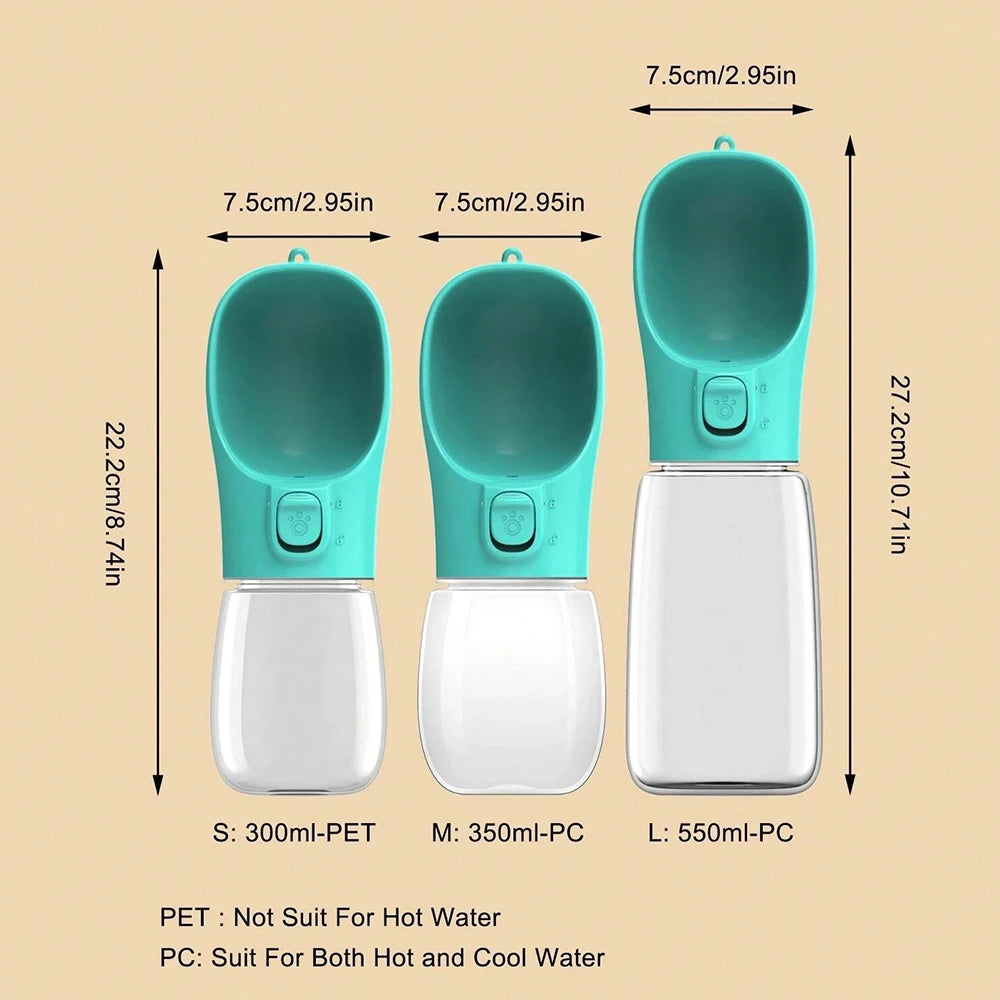 Portable Leak-Proof Dog Water Bottle with Travel Bowl - Walking, Hiking & Outdoor Hydration