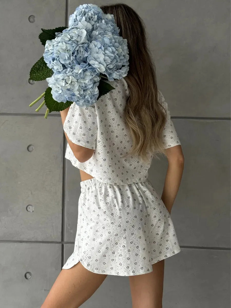 Breathable Sexy Pajama Shorts Lounge Set