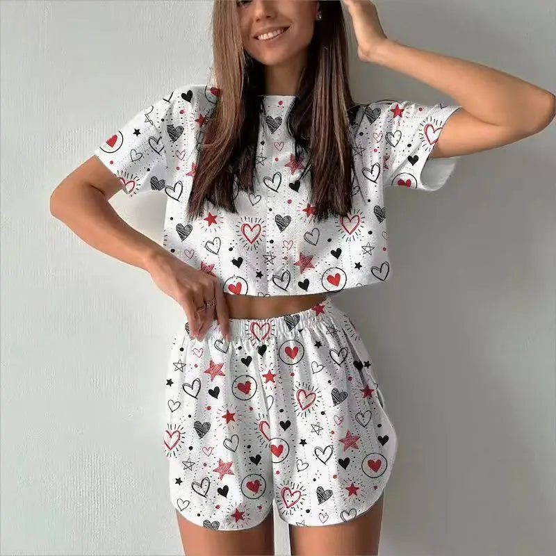 Breathable Sexy Pajama Shorts Lounge Set