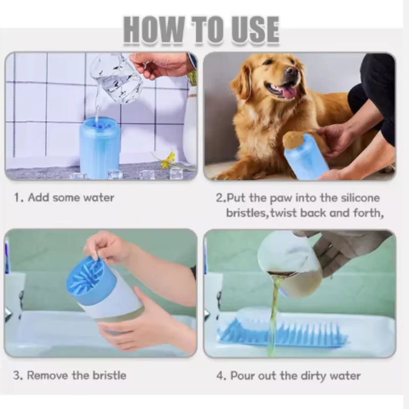 Silicone Dog Paw Cleaner Cup - Portable Muddy Paw Washer for Dogs & Cats